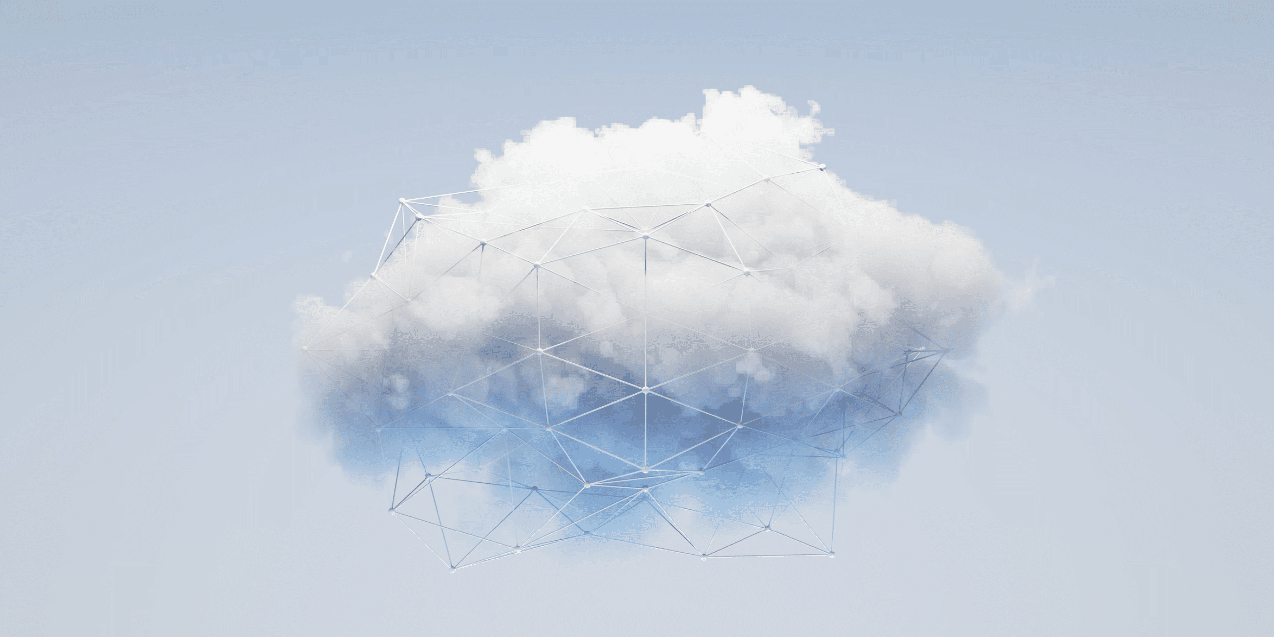 A cloud overlayed with a tech-styled web.